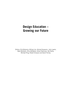 Design Education – Growing Our Future