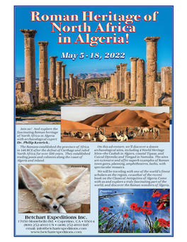 Roman Heritage of North Africa in Algeria! May 5 - 18, 2022