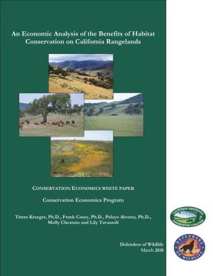 An Economic Analysis of the Benefits of Habitat Conservation on California Rangelands