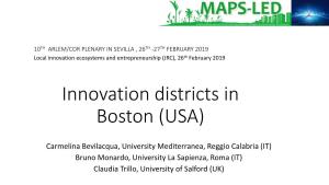 Innovation Districts in Boston (USA)