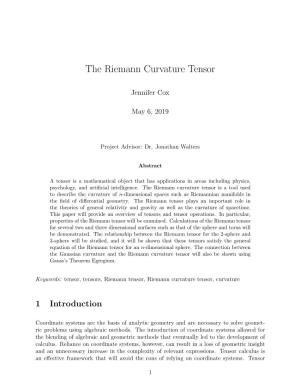The Riemann Curvature Tensor
