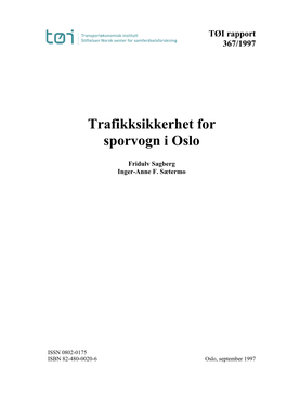 Trafikksikkerhet for Sporvogn I Oslo