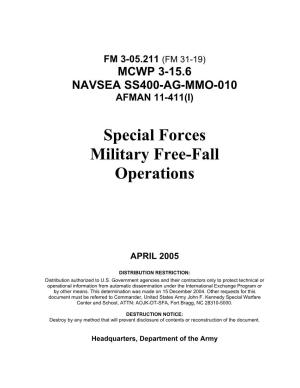 Special Forces Military Free-Fall Operations