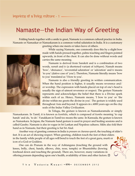 Namaste—The Indian Way of Greeting
