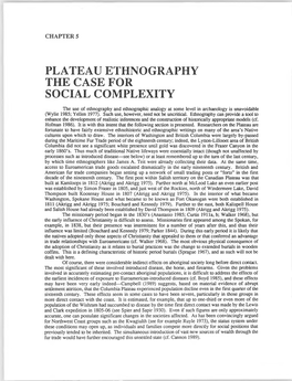 Plateau Ethnography the Case for Social Complexity