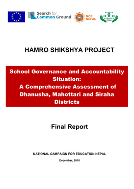 School Governance and Accountability Situation: A