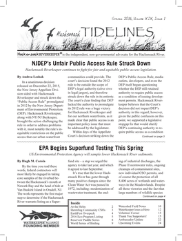 NJDEP's Unfair Public Access Rule Struck Down EPA Begins Superfund Testing This Spring