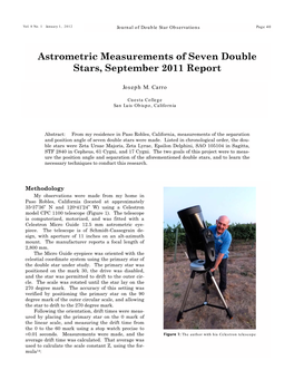Astrometric Measurements of Seven Double Stars, September 2011 Report