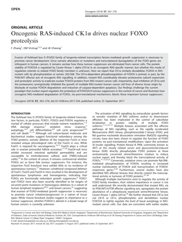 Drives Nuclear FOXO Proteolysis