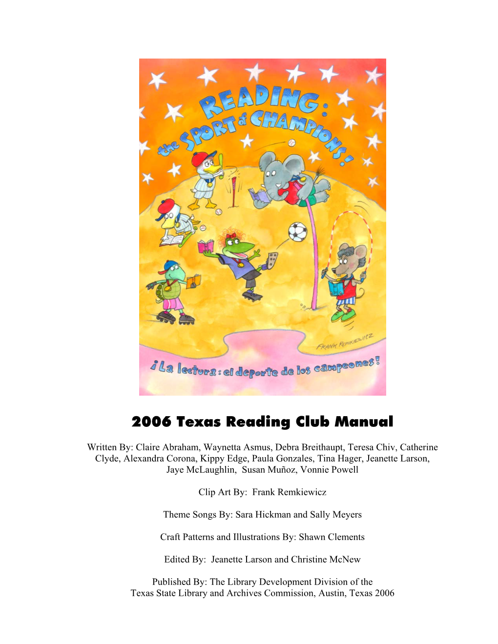 2006 Texas Reading Club Manual