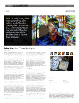 Brian Eno: Let There Be Light Gallery