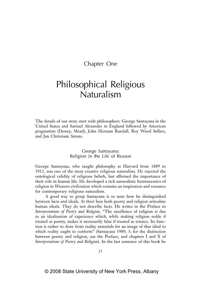 Philosophical Religious Naturalism