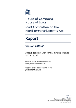 Fixed-Term Parliaments Act