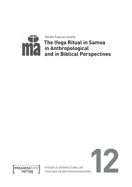 The Ifoga Ritual in Samoa in Anthropological and in Biblical Perspectives