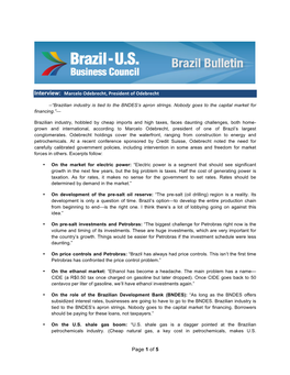 Page 1 of 5 Interview: Marcelo Odebrecht, President of Odebrecht