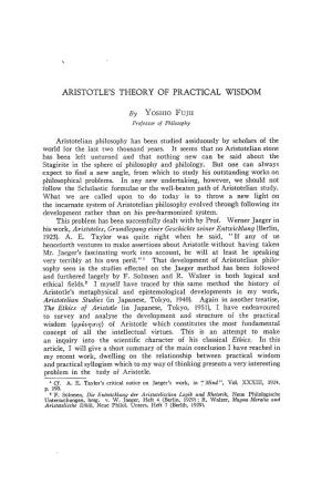 Aristotle's Theory of Practical Wisdom