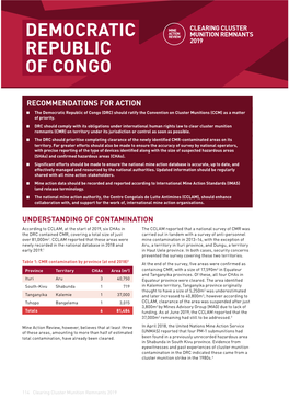 Democratic Republic of Congo (DRC) Should Ratify the Convention on Cluster Munitions (CCM) As a Matter of Priority