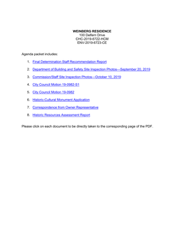 WEINBERG RESIDENCE 100 Delfern Drive CHC-2019-6722-HCM ENV-2019-6723-CE