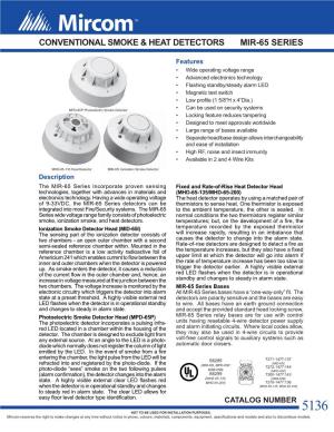Conventional Smoke & Heat Detectors Mir-65 Series
