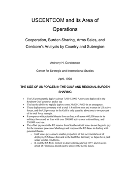 USCENTCOM and Its Area of Operations
