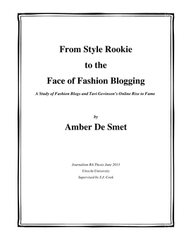 From Style Rookie to the Face of Fashion Blogging Amber De Smet