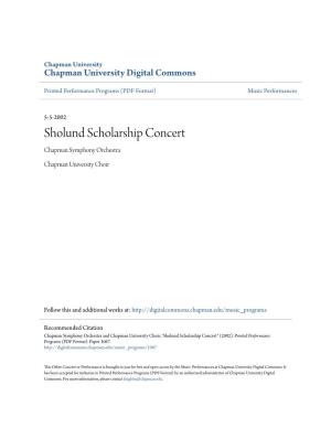 Sholund Scholarship Concert Chapman Symphony Orchestra