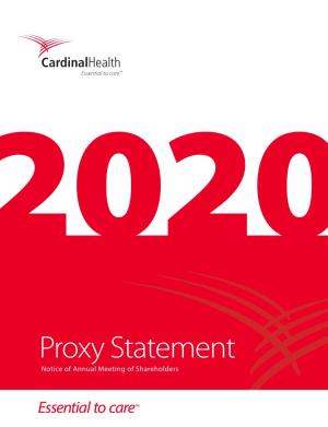 Cardinal Health 2020 Proxy Statement