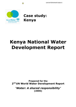 Kenya National Water Development Report