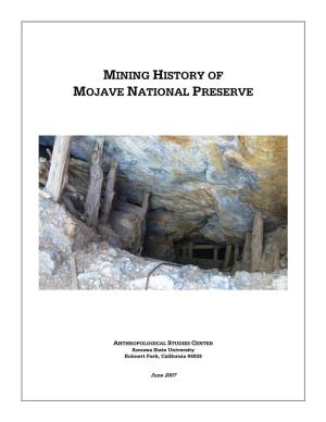 Mining History of Mojave National Preserve