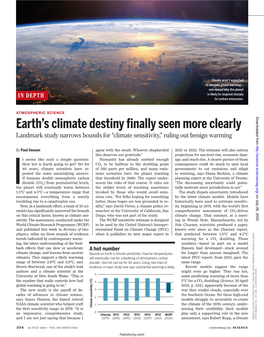 Earth's Climate Destiny Finally Seen More Clearly Paul Voosen