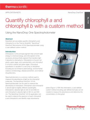 Quantify Chlorophyll a and Chlorophyll B with a Custom Method