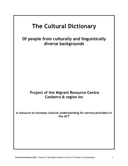 The Cultural Dictionary