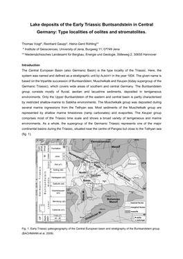 Lake Deposits of the Early Triassic Buntsandstein in Central Germany: Type Localities of Oolites and Stromatolites
