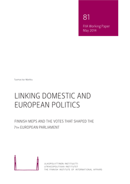 Linking Domestic and European Politics