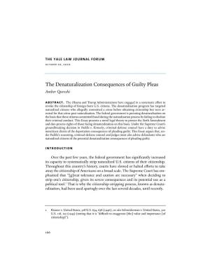 The Denaturalization Consequences of Guilty Pleas Amber Qureshi Abstract