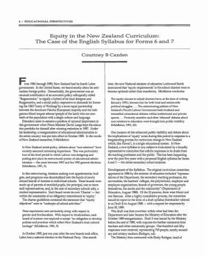 Equity in the New Zealand Curriculum: the Case of the English Syllabus for Forms 6 and 7