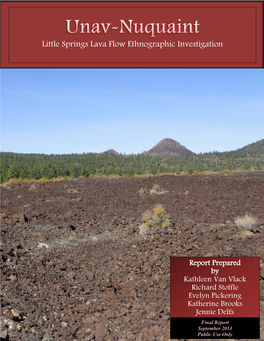 Little Springs Lava Flow Ethnographic Investigation