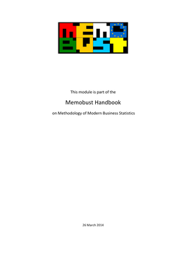 Memobust Handbook on Methodology of Modern Business Statistics