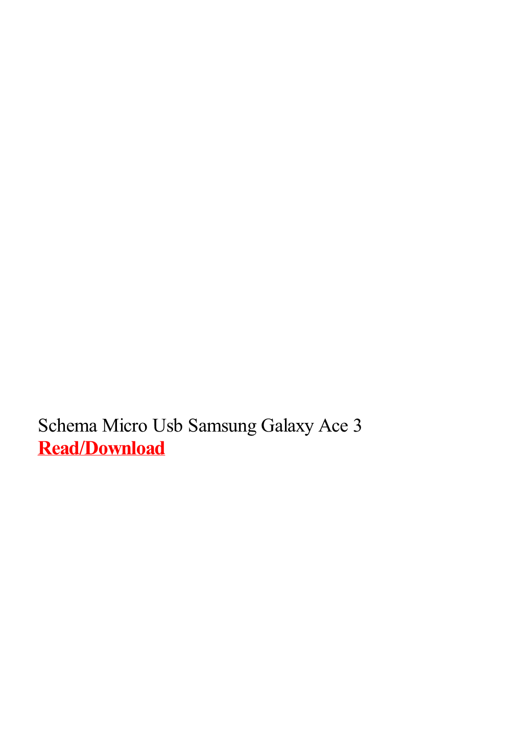 Schema Micro Usb Samsung Galaxy Ace 3