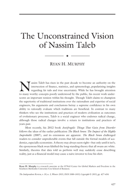 The Unconstrained Vision of Nassim Taleb