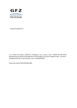 The Polar Wind Modulated by the Spatial Inhomogeneity of the Strength of the Earth's Magnetic Field