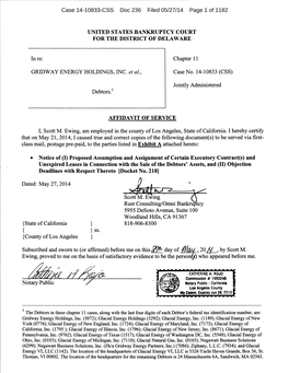 Case 14-10833-CSS Doc 236 Filed 05/27/14 Page 1 of 1182 Case 14-10833-CSS Doc 236 Filed 05/27/14 Page 2 of 1182