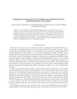 Persistent Homology of Morse Decompositions in Combinatorial Dynamics