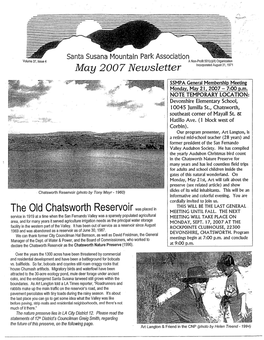 The Old Chatsworth Reservoir Was Placed In