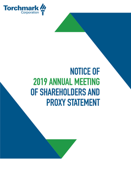 2019 Annual Meeting of Shareholders and Proxy Statement