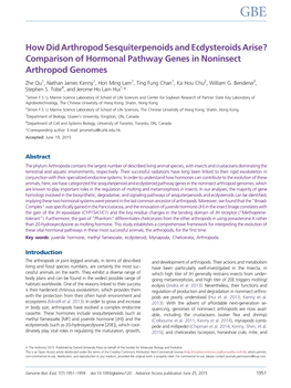 Comparison of Hormonal Pathway Genes in Noninsect Arthropod Genomes