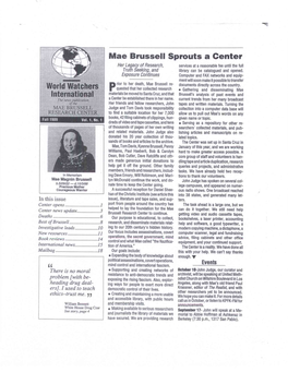 World Watchers International Mae Brussell Sprouts a Center