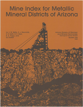 Mine Index for Metallic Mineral Districts of Arizona