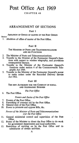 Post Office Act 1969 CHAPTER 48