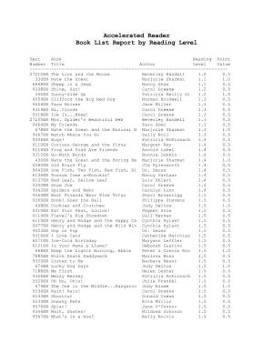 Accelerated Reader Book List Report by Reading Level